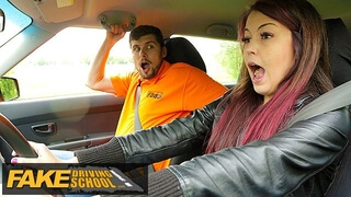 Fake Driving School Big Cock Instructor Bonnet Fucks and Licks Cute Learners Ass