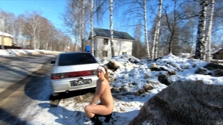 Russian Nude Girl Miss4motivated Walking on the Road