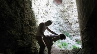 Brunette Sucks Cock and Fucks in the Ruins of an old Fortress