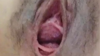 Pussy tunnel opening after 12 hours plug training