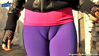 My God!! Most Perfect Puffy Cameltoe and Huge Tits on Teen!!