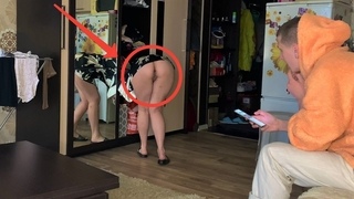 Milf did not wear panties and seduced a young guy