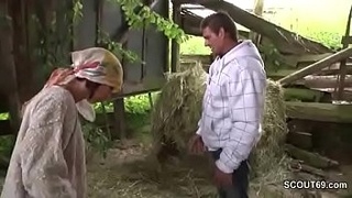Farm teen gets her first fuck from her step-dad