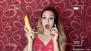 Lonely Blonde Ordered Big Dick From Sex Shop And Sucked It To Cumshot In Mouth