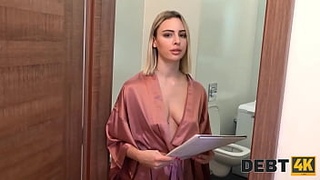 DEBT4k. Debt collector breaks into the house and fucks the blonde charmer