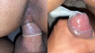 real sex between a young couple who love to record an amateur video with intense cum