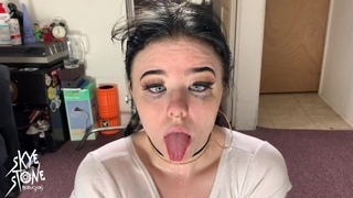 Submissive HitchHiker Facial- Sloppy Dick Sucking & Pissed On
