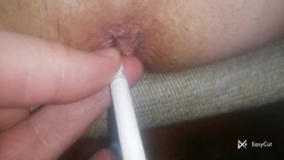 Cigarette in the anus!