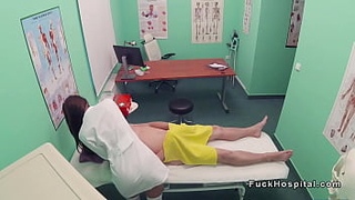 Nurse massages doctor before sex
