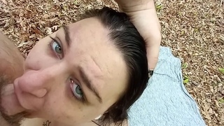 Fuck me in the woods before we get caught