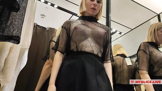 Try On Haul Transparent Clothes, Completely See-Through. At The Mall