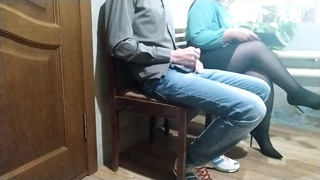 Strange Woman in the Waiting Room Gives a Handjob to me