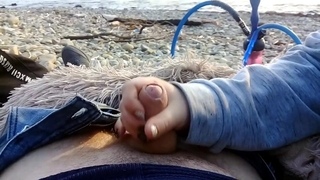 sucking my friend's dick right on the beach!