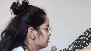 White Wolf OFC - Deepthroat Blowjob With White Moon With Glasses (Side Angle)
