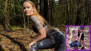 Spontaneous OUTDOOR MEETING! Horny slut fucked through the whole forest!