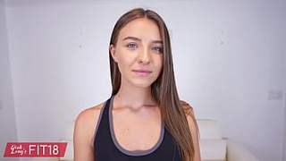 Gorgeous 18 Year Old Ukrainian Refugee Sissy Moore Models In Yoga Pants and Fucked By Agent - 60FPS