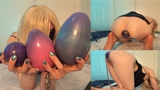 Giant Egg anal insertion, multiple inside me