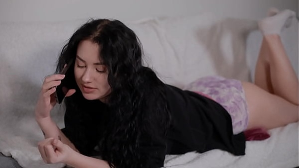 My stepbrother went crazy and pulled out his dick while I was talking on the phone