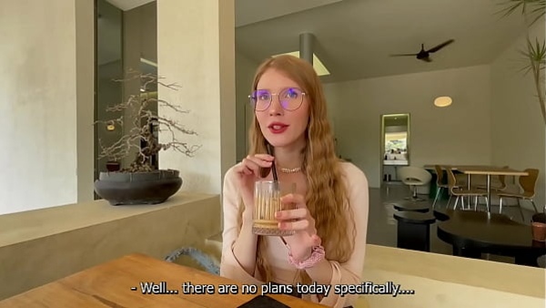 Dating in a cafe ended with fucking in a hotel.