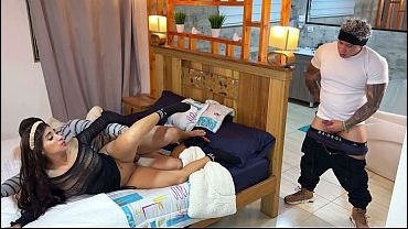 CUCKOLD! Stepbrother masturbates while watching his stepsister having sex! He fucked her too!