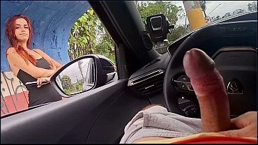 A risky masturbation session in the street with a woman who was at the bus stop.