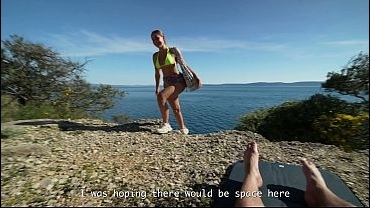 Some stranger on a nudist beach, and I lost control. A huge load of cum all over my face. POV