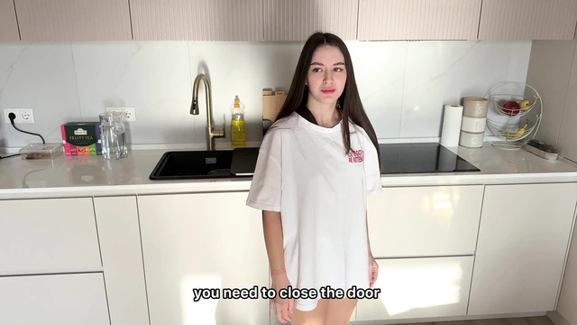 Stepbrother Was Watching Step Sis Masturbating And Start Jerking Off But She Caught Him! Sudden Fuck with Stepbrother