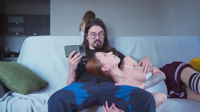 A Step Sister replaces her Step Bro's GF when she gets a call, but the girlfriend finds out and joins them