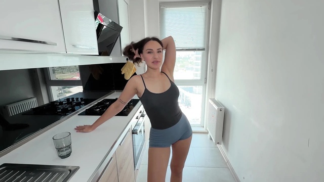 Sex in the kitchen is better than sports. Let me cum on you.