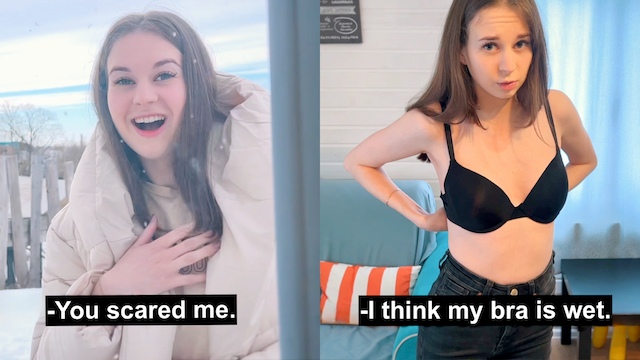 While my girlfriend was not at home, her slut friend came to me.