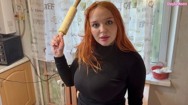 Fucked stepmom in the kitchen. Rough sex. Real sex.